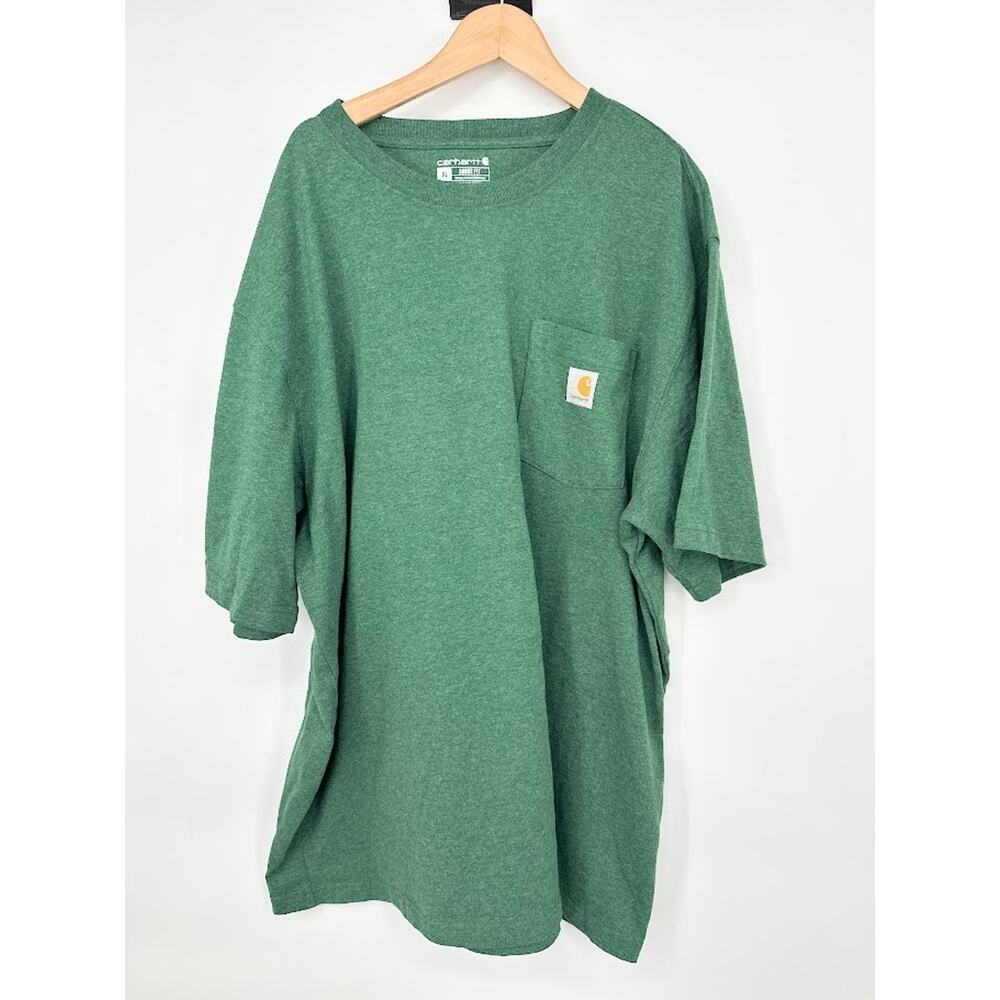 Carhartt T Shirt Mens XL Green‎ Loose Fit Pocket Workwear Heavyweight Work